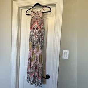 Batik print halter maxi dress